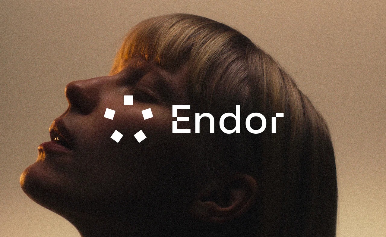 The Endor wordmark over a portrait in warm light