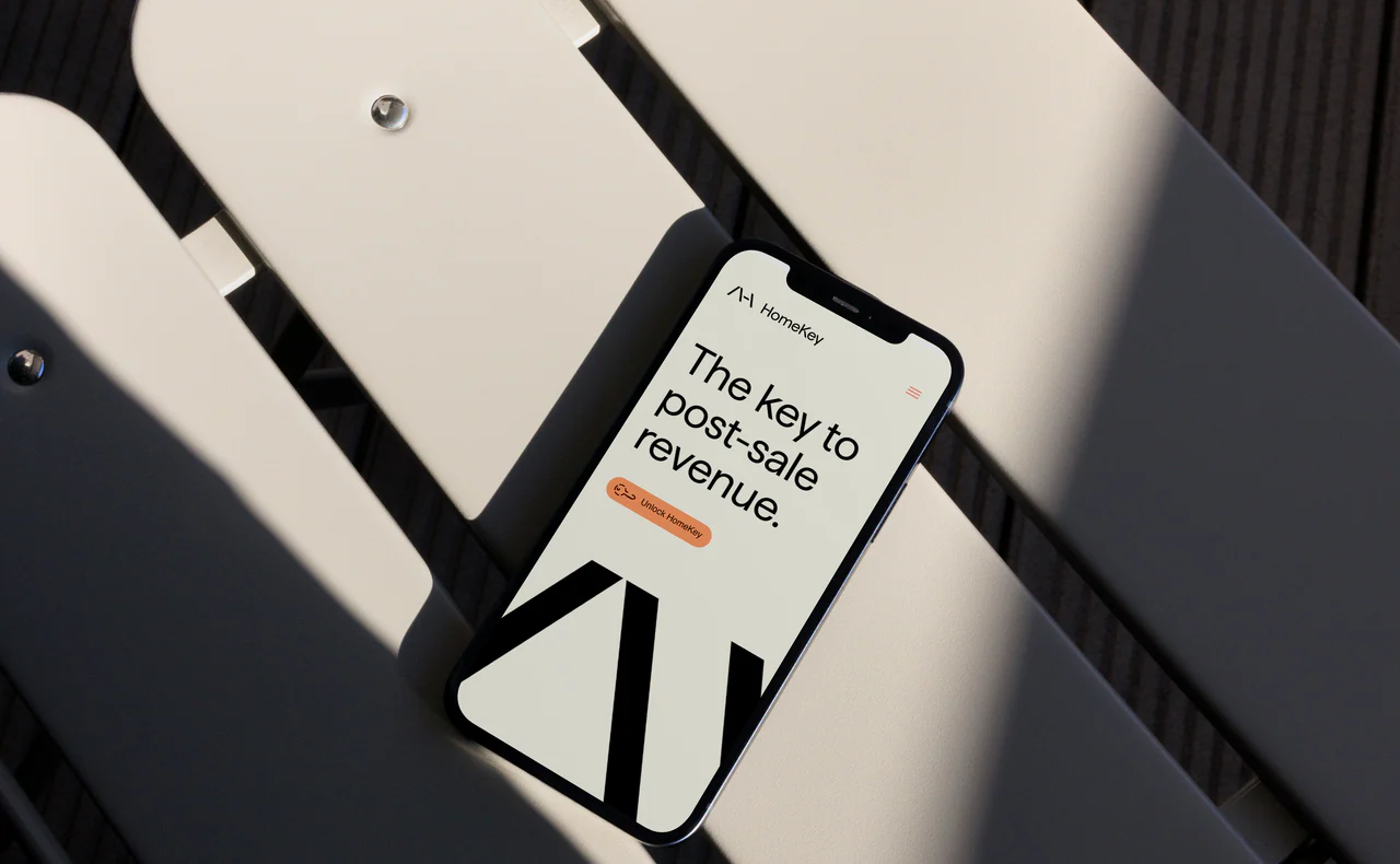 HomeKey on a phone: "The key to post-sale revenue."