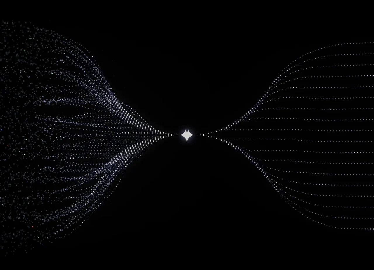 Dotted lines of data converging on the Manta star from both sides