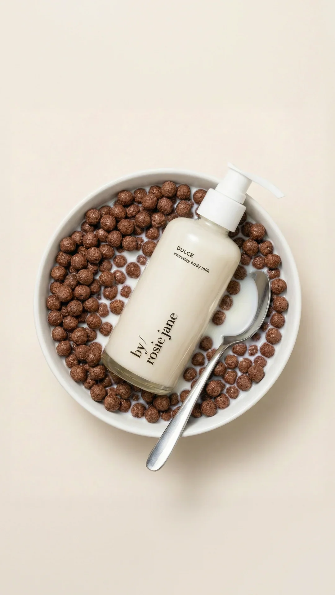 Rosie Jane: a body-milk bottle in a bowl of cereal